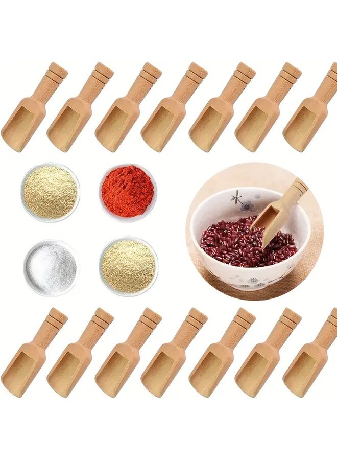 Bamboo Spoon 1pc Multi Purpose Mini Spatula Scoop for Baking Coffee Tea Spices Camping Travel - Image 2